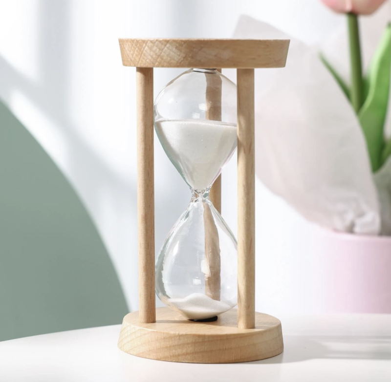 1pc Glass Funny Letter Graphic 5 Minutes Timer For Home Decoration Best Gifts